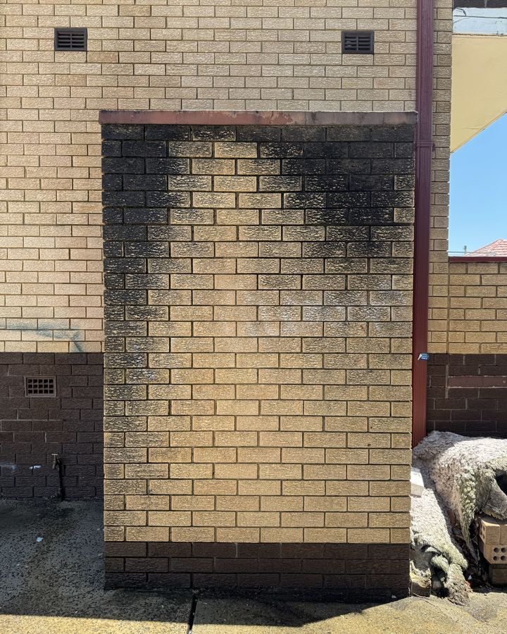 Brick wall clean in Lakemba before