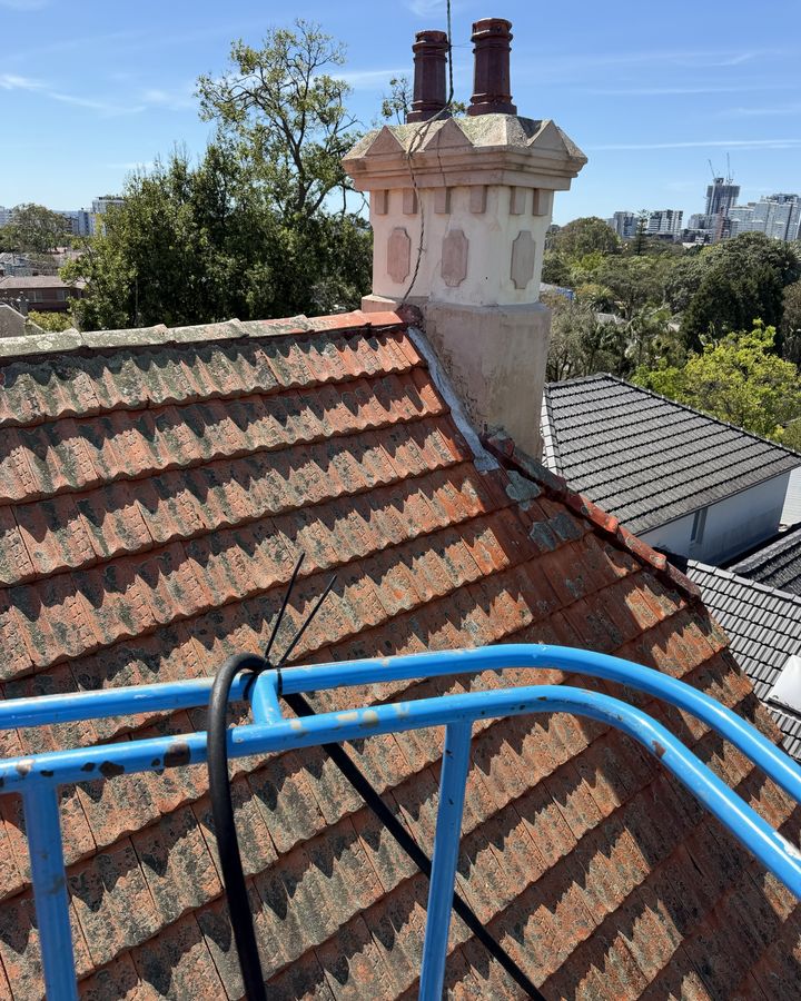 Terracotta roof clean in Sydney, before